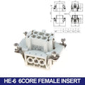 HDC-HE Heavy Duty Connector 6–24 Core 16A 500V Aviation Plug Industrial Connector Insert Richie's 6P Female