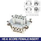 HDC-HE Heavy Duty Connector 6–24 Core 16A 500V Aviation Plug Industrial Connector Insert Richie's 6P Female