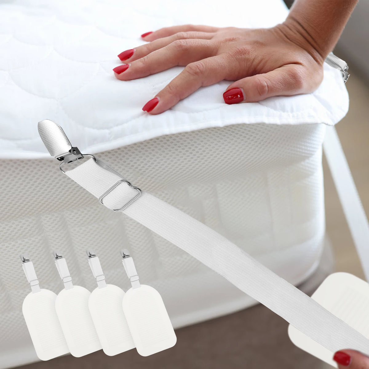 4-Pack Adjustable Bed Sheet Holders & Mattress Clip Fasteners Bed Sheet Fasteners Richie's