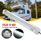 72 LED Interior Light Bar 12V–85V On/Off Switch Van Truck RV Vehicle Interior Light Richie's