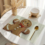 Christmas Gingerbread Man Placemats – Washable, Set of 1-2 Holiday Placemats Richie's