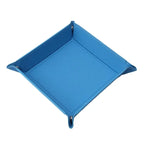 PU Leather Folding Valet Tray – Collapsible Desk Organizer Valet Storage Tray Richie's Sky blue