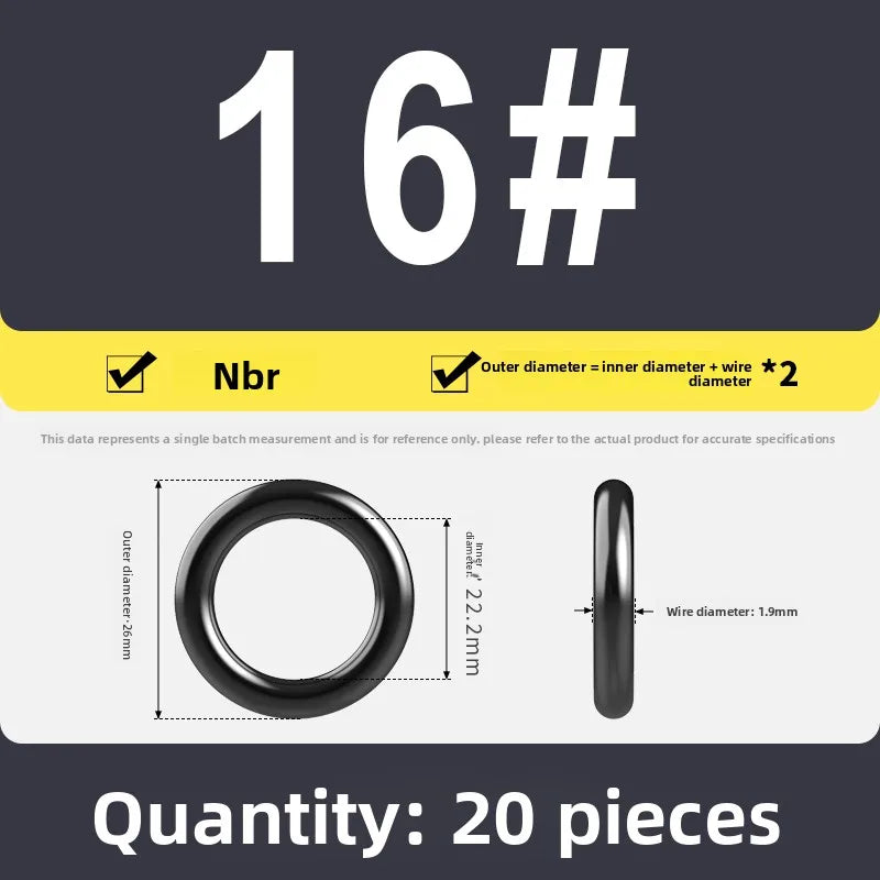 Kande Nitrile O-Ring Set 20-30pcs 1.4-26.5mm Oil Seal Gasket Rubber O-Ring Set Richie's 22.2x1.9 20pcs