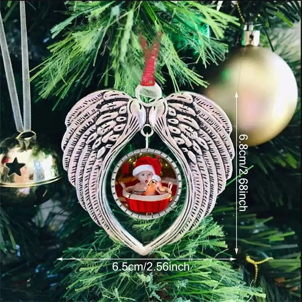 Angel Wings Christmas Ornament – Stainless Steel & Silk Keepsake Christmas Ornament Richie's