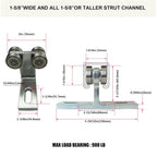 Electric Hoist 4-Wheel Roller Trolley for 1-5/8" Track Systems Hoist Roller Trolley Richie's