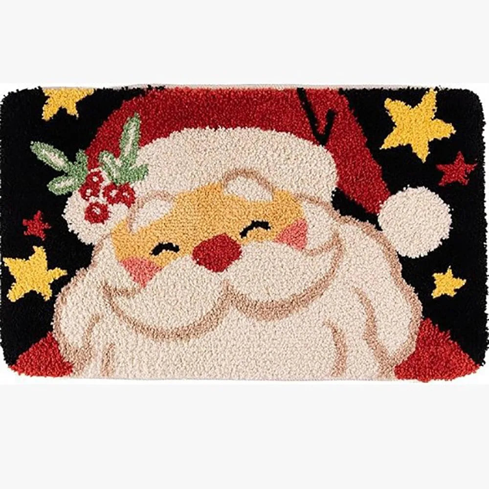 Santa Claus Christmas Door Mat – Non-Slip Crystal Fleece Holiday Floor Mat Richie's Style 3