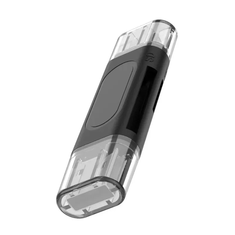 USB-A & Type-C Dual-Port SD/TF Card Reader – OTG Adapter USB Card Reader Richie's black No plug