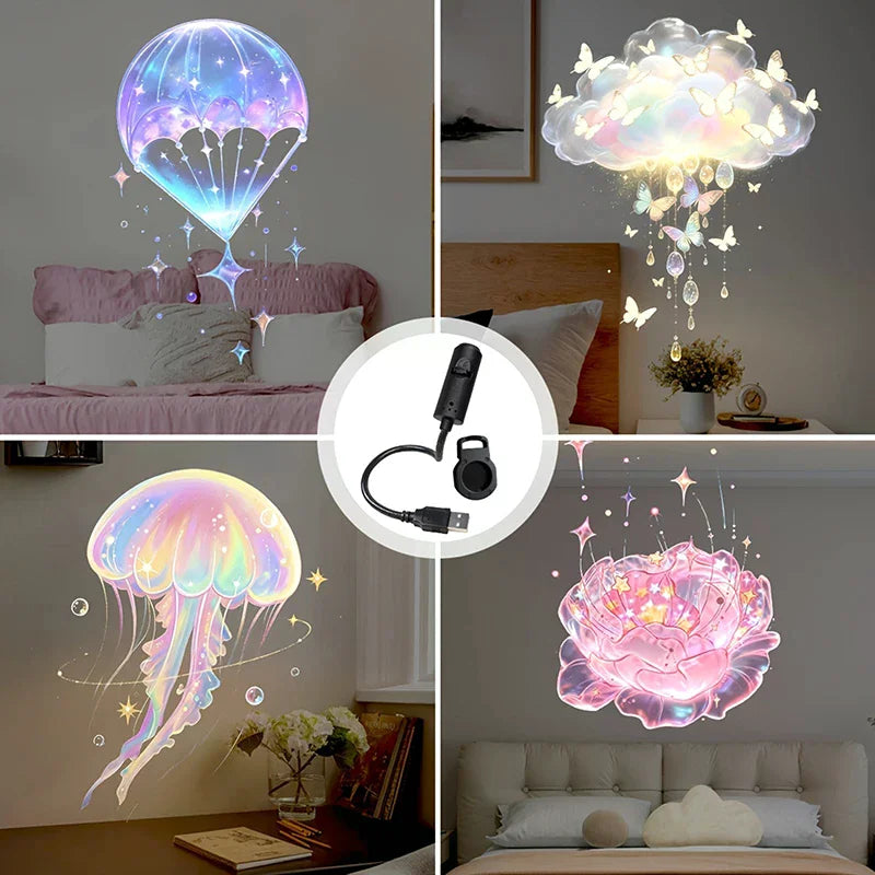 USB LED Butterfly Projection Night Light – 10 Patterns LED Projection Light Richie's