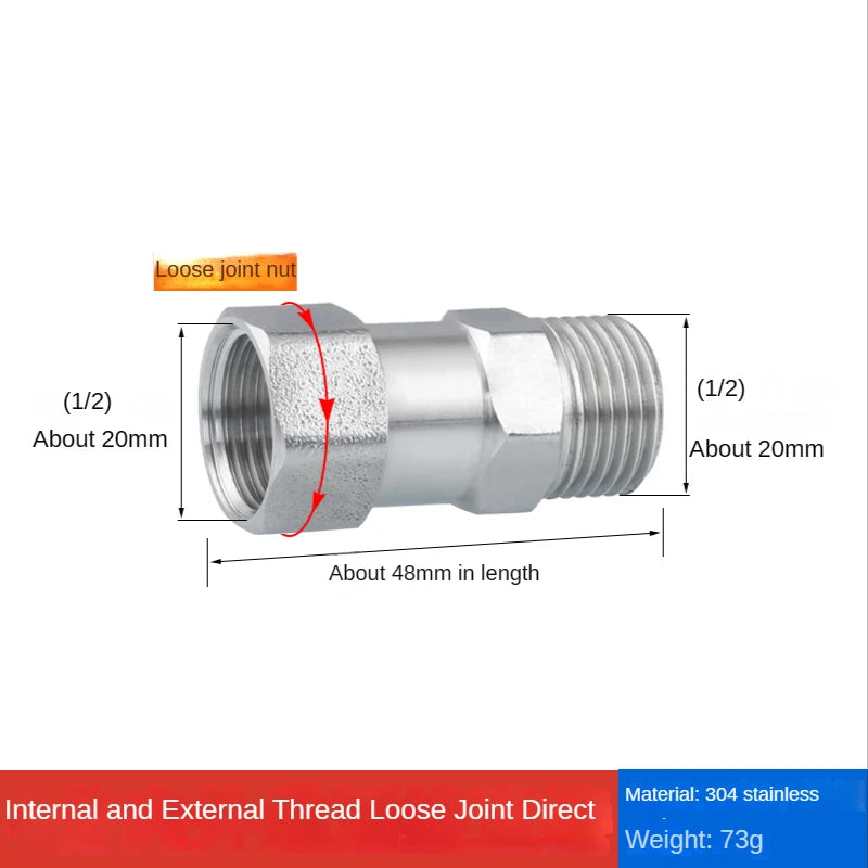 304 Stainless Steel Tee Swivel Pipe Fitting & Water Splitter 1/2" Pipe Tee Fitting Richie's 10