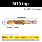 HSS Titanium Tap Drill Bit All-in-One Machining Tool Set 1–6pc Tap Drill Bit Set Richie's M10