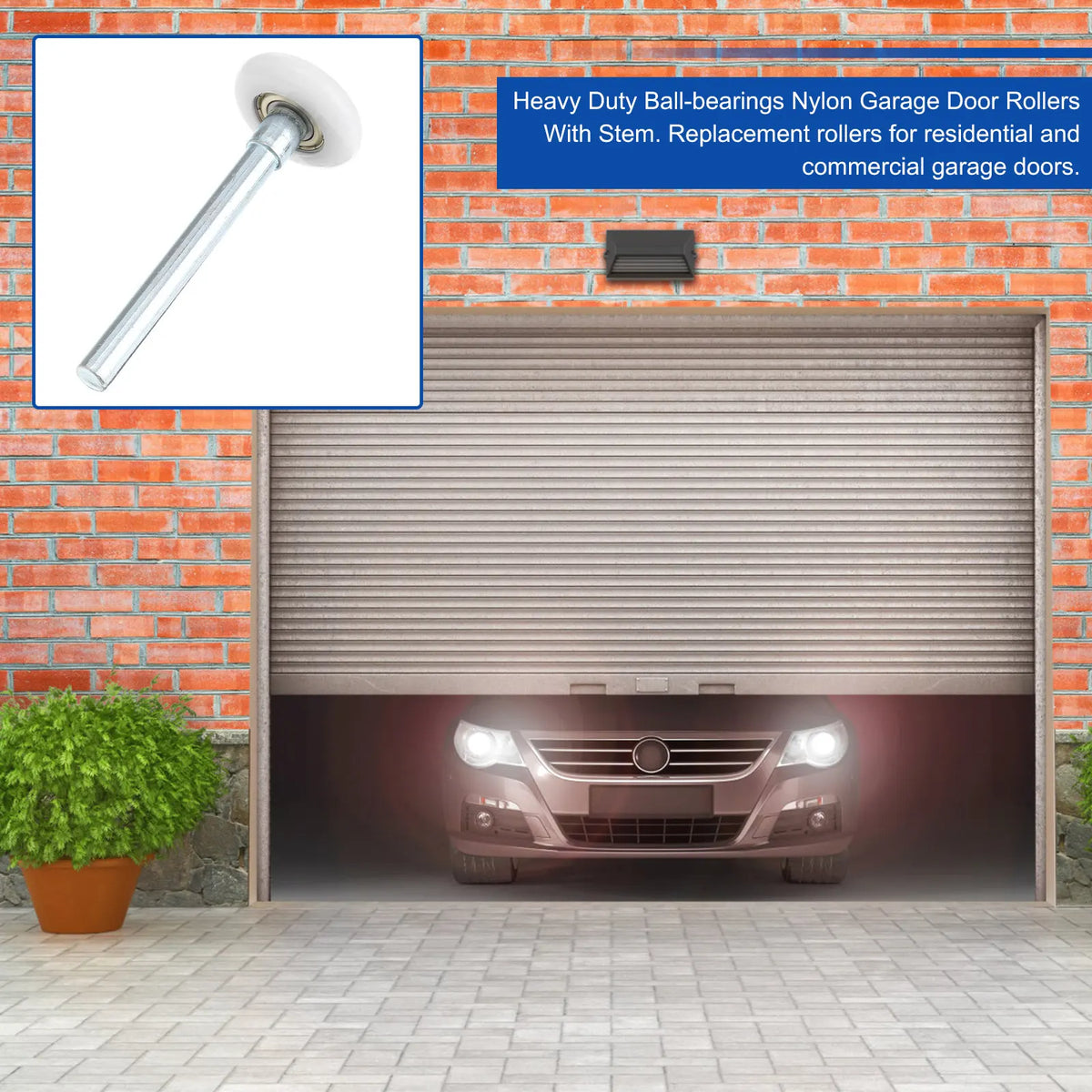 Nylon Garage Door Rollers with Stem – Quiet & Durable Garage Door Rollers Richie's