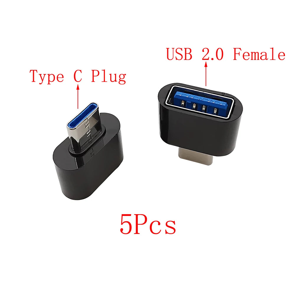 5-Pack USB Type-C & Micro USB OTG Adapter – USB 2.0 USB OTG Adapter Richie's BK Type C to USB
