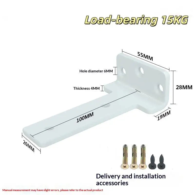 L-Shape Metal Shelf Brackets Wall Mount Support Rack with Screws Metal Shelf Bracket Richie's White 26x100mm