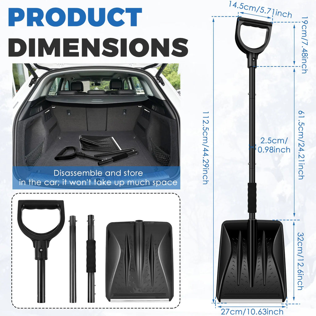 Toorise 10-Inch Detachable Stainless Steel Snow Shovel Snow Shovel Richie's black