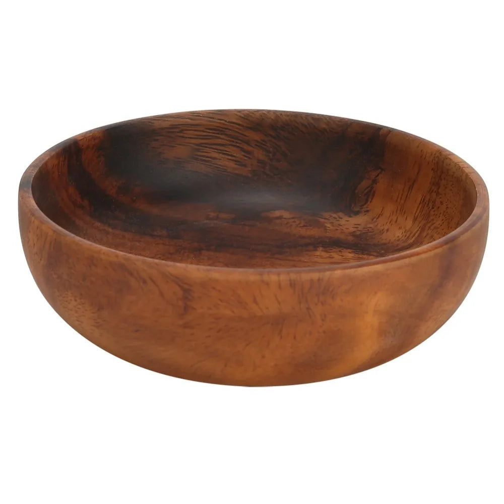 Minimalist Wooden Salad Bowl | Japanese Style Flat Bottom Wooden Serving Bowl Richie's