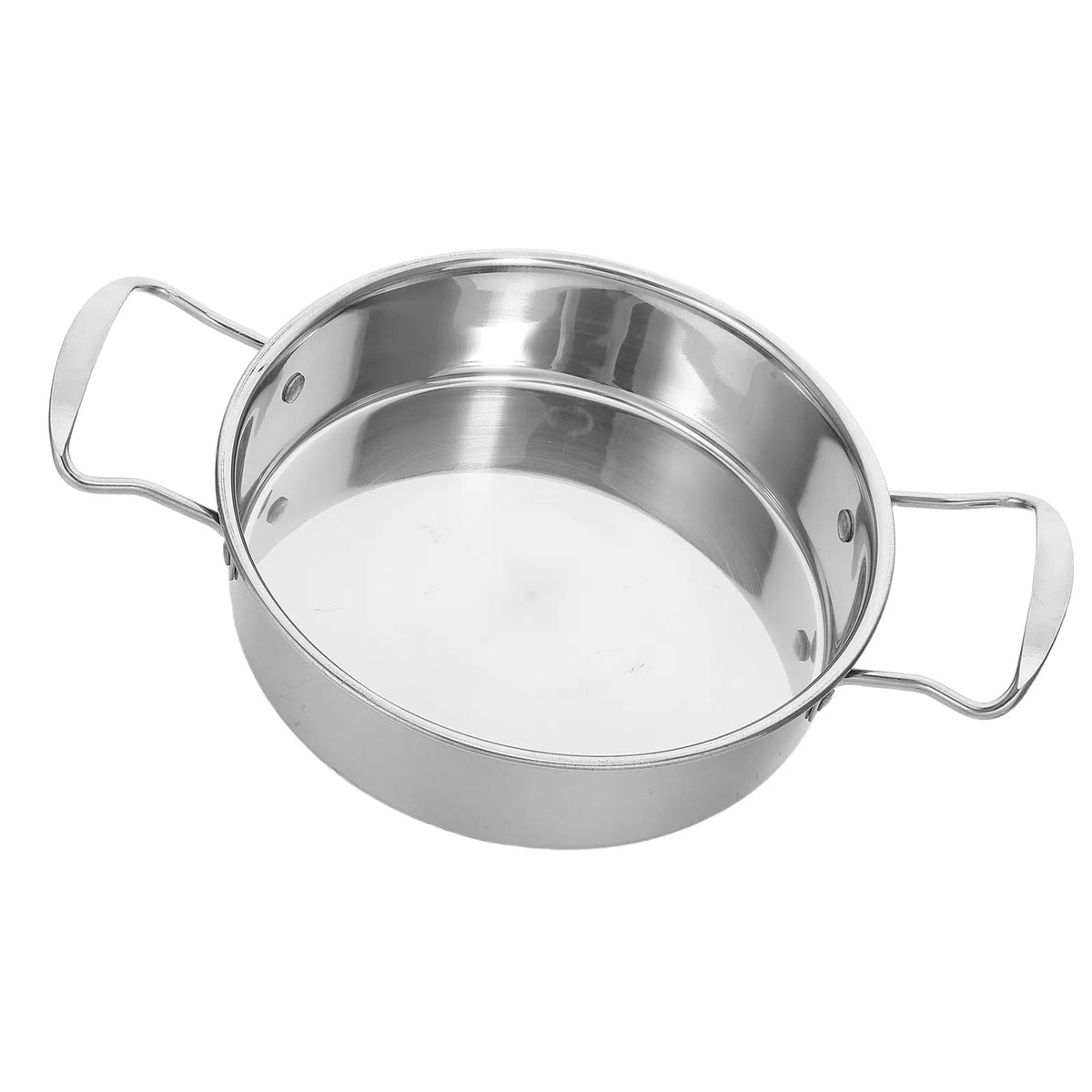 Stainless Steel Paella Pan 7.5" Double Handle Flat Bottom Frying Pot Paella Frying Pan Richie's Default Title
