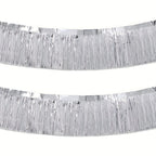 2Pcs 3m Metallic Foil Fringe Curtain Party Table Skirt Decor Party Fringe Curtain Richie's Silver 2pcs