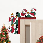 Christmas Snowman Wooden Door Corner Wall Stickers Christmas Wall Stickers Richie's