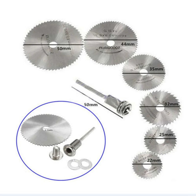 7Pcs HSS Circular Saw Blades 1/8" Shank – Rotary Tool Discs Rotary Tool Blades Richie's