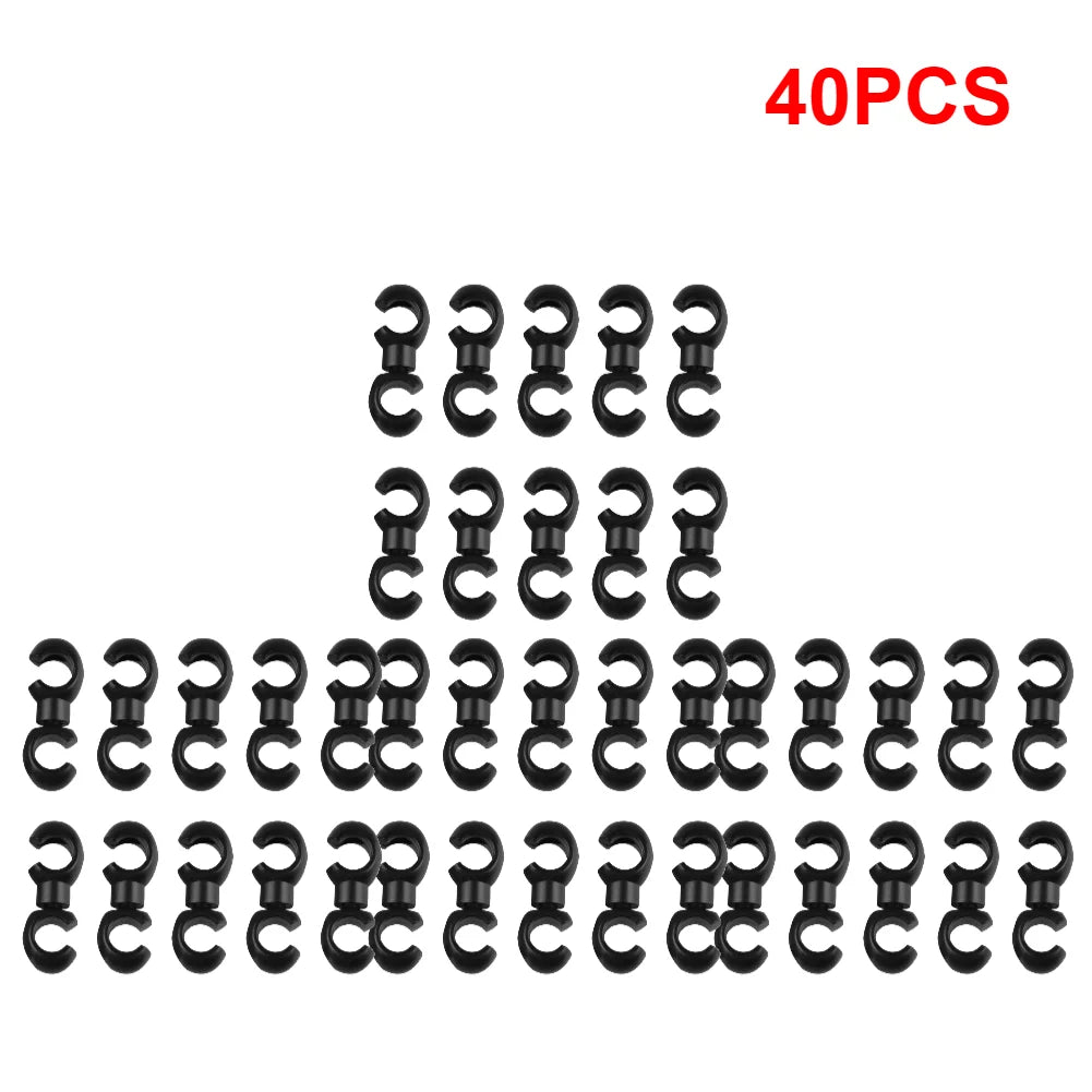 S-Style Rotatable Bike Brake Cable Clips – MTB Hose Guides Bike Cable Clips Richie's Black 40PCS