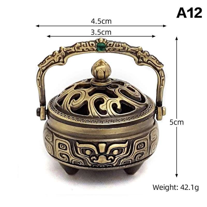 Chinese Style Alloy Incense Burner Bowl with Handle | Yoga Decor Incense Burner Richie's A12