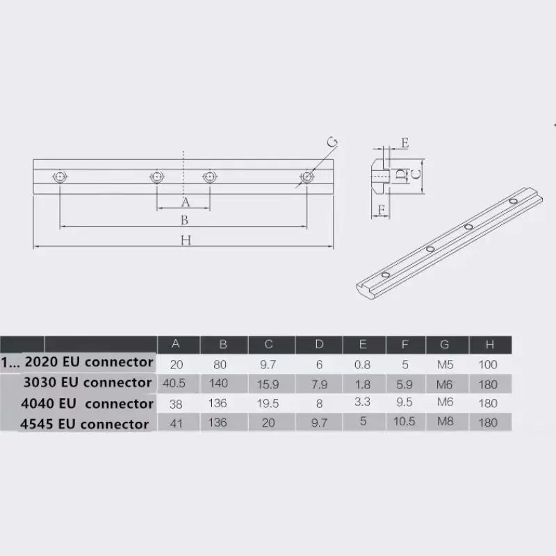 T-Slot Aluminum Profile 180° Straight Line Connector Bracket Profile Connector Bracket Richie's