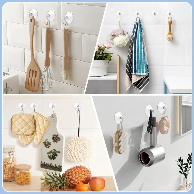 Suction Cup Hooks – No-Drill Wall Hanger for Kitchen & Bathroom Suction Cup Hooks Richie's