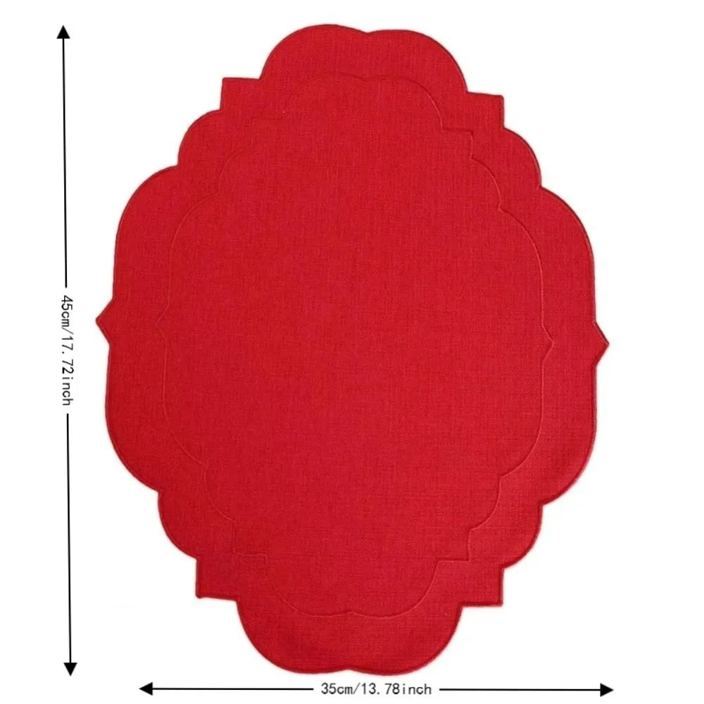 Cotton Linen Embroidered Placemats 45×35cm Anti-Slip Dining Linen Placemats Richie's