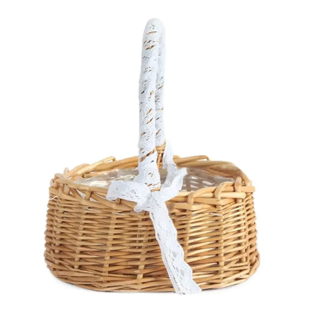 Yellow Willow Rattan Flower Girl Basket – Woven Wedding Basket Woven Rattan Basket Richie's 2