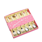 Christmas Stainless Steel Spoon Set with Holiday Pendants Holiday Spoon Set Richie's silver spoon fork