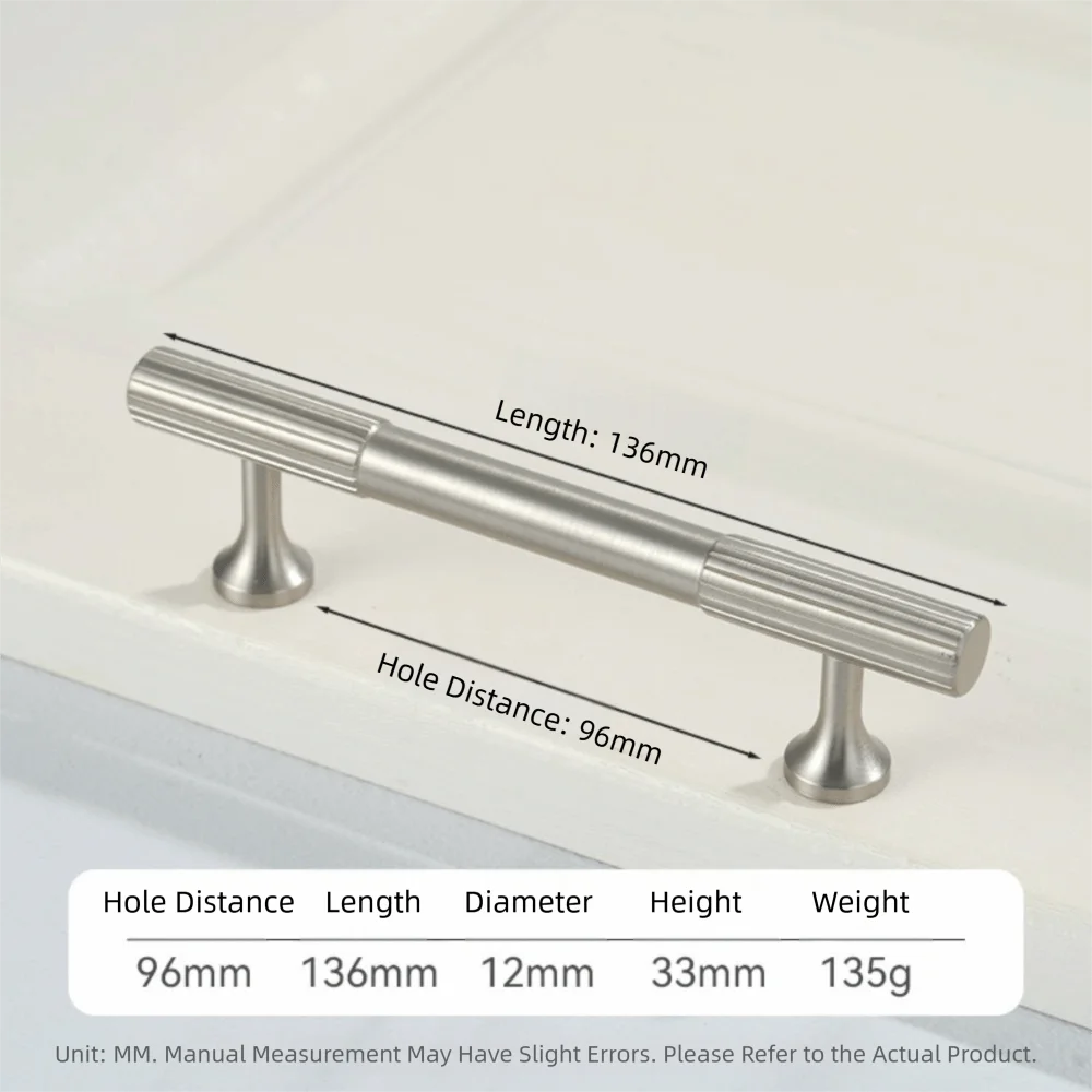 Solid Brass Cabinet Handles Vertical Fluting Drawer Pulls Cabinet Drawer Pulls Richie's Silver 96mm