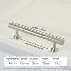 Solid Brass Cabinet Handles Vertical Fluting Drawer Pulls Cabinet Drawer Pulls Richie's Silver 96mm