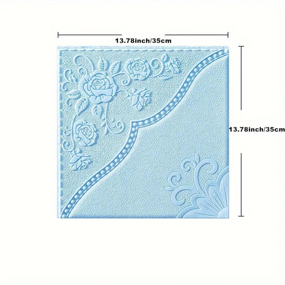 4-Pack 3D Peel & Stick Wall Panels – XPE Foam Home Décor Tiles 3D Wall Panels Richie's Blue