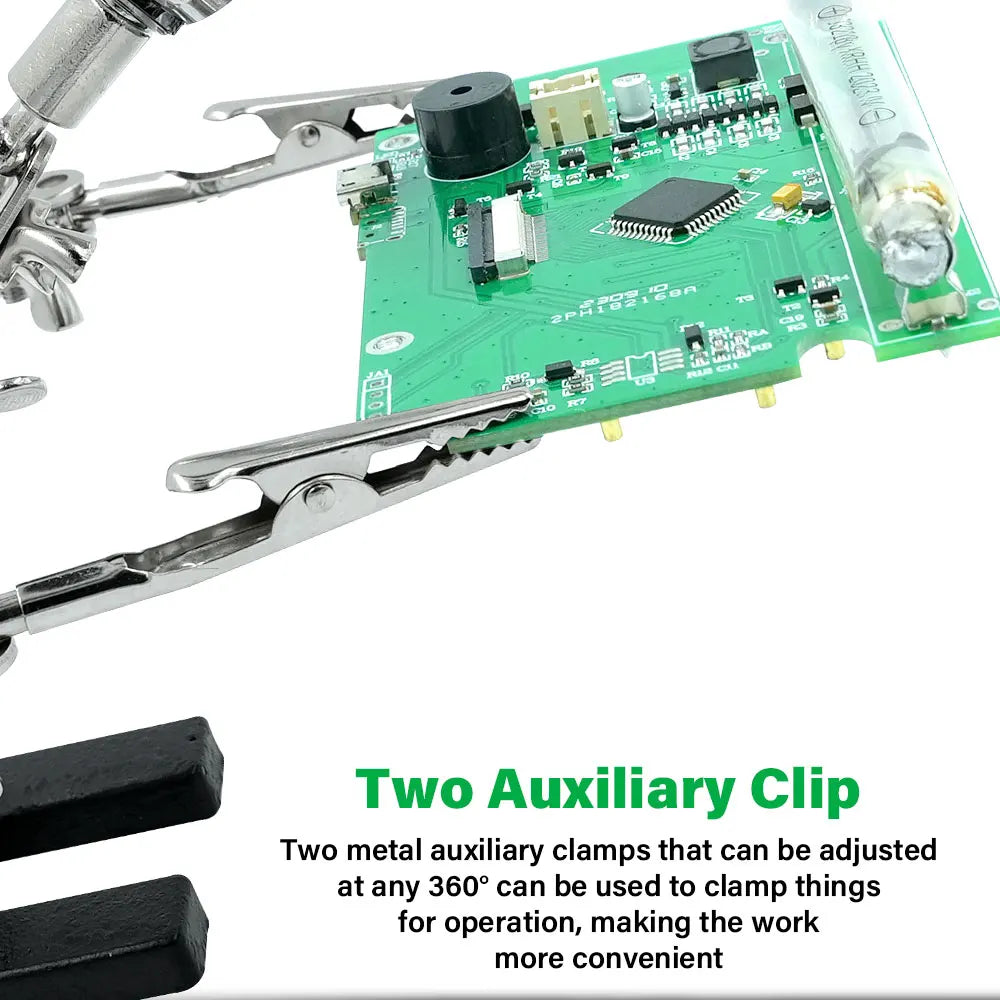 5X Helping Hand Magnifying Glass Stand with Alligator Clips Helping Hand Magnifier Richie's