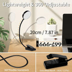 KEBINCPLED LED Clip Book Light USB Rechargeable Reading Lamp LED Clip Book Light Richie's