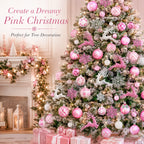 45-Piece Pink & White Christmas Tree Hanging Ornaments Set Christmas Tree Ornaments Richie's