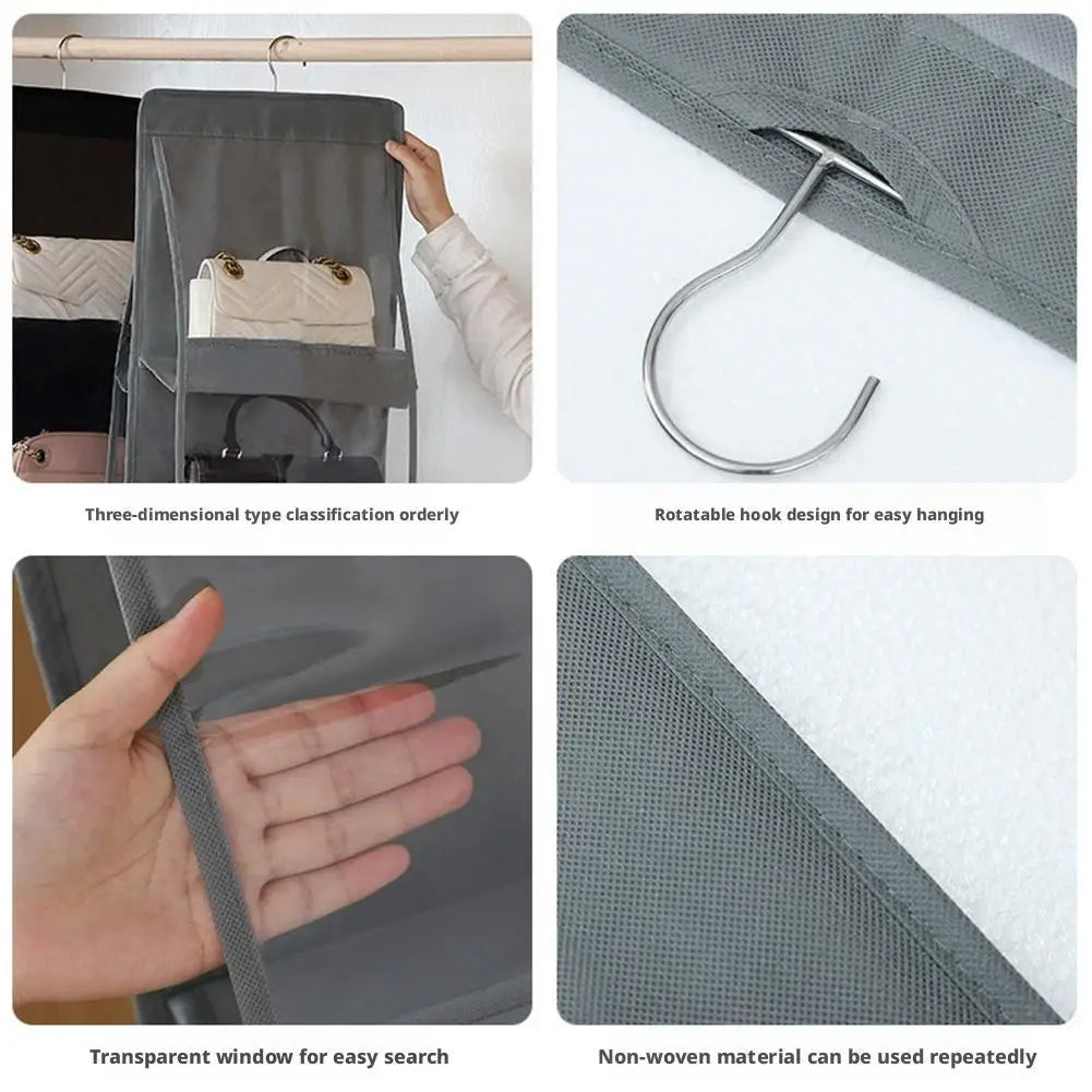 6-Pocket Hanging Handbag Organizer – Waterproof Closet Storage Closet Bag Organizer Richie's