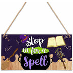 Magic Halloween Wooden Wall Plaque with Hanging Door Signs Halloween Wall Plaque Richie's