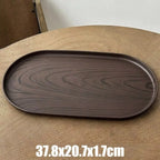 Vintage Oval Tray Walnut Wood Grain Fruit & Dessert Platter Serving Tray Richie's L