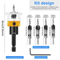 Countersink Drill Bit Set – 4 Sizes, Alloy, Depth Stop Countersink Drill Set Richie's 1 set