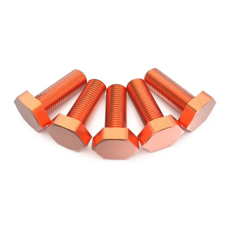 Red Copper Hex Screws M3–M8 | Electrolytic Copper Bolts Copper Hex Screws Richie's