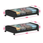 Under Bed Storage Bins with Wheels & Lid | Home Organizer Under Bed Storage Bin Richie's black 2PCS