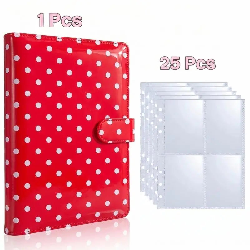 A5 Kpop Photocard Binder Album – 25 Pages, 4-Grid Pockets Photocard Binder Album Richie's Red