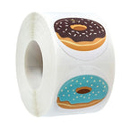 500 Pcs Donut Stickers Roll – DIY Labels & Envelope Seals Decorative Sticker Roll Richie's