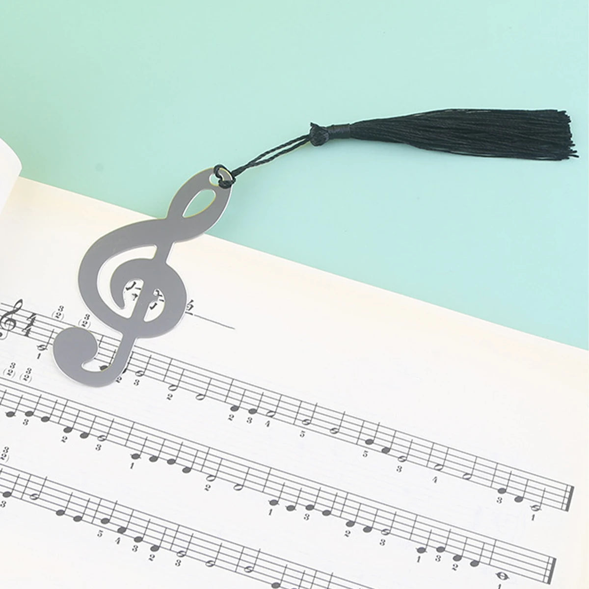 Silver Clef Metal Bookmark with Tassel – Music Note Gift Metal Bookmark Richie's
