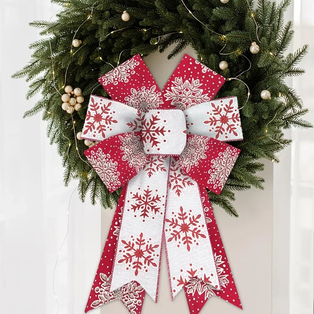 Christmas Snowflake Wired Ribbon – Red White Burlap Bow Christmas Ribbon Richie's