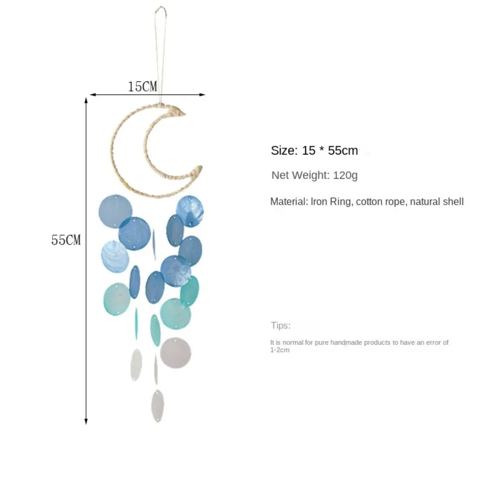 Natural Shell Wind Chimes Moon Pendant Dream Catcher Decor Shell Wind Chime Richie's