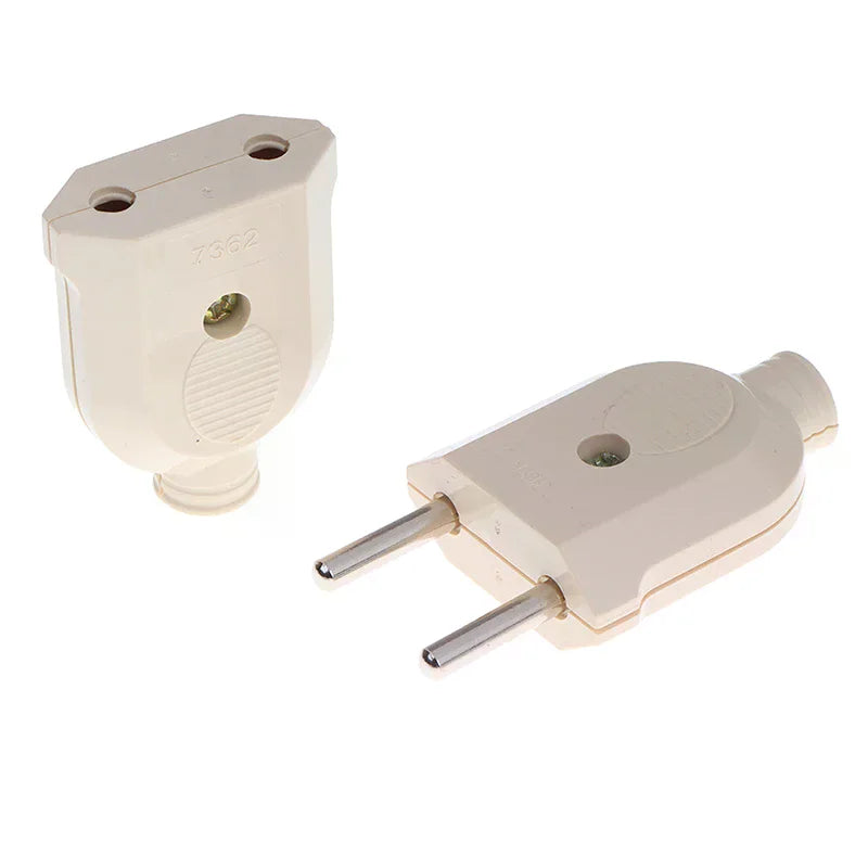 2-Pin EU Plug Male Female Power Connector Socket Extension Power Connector Plug Richie's