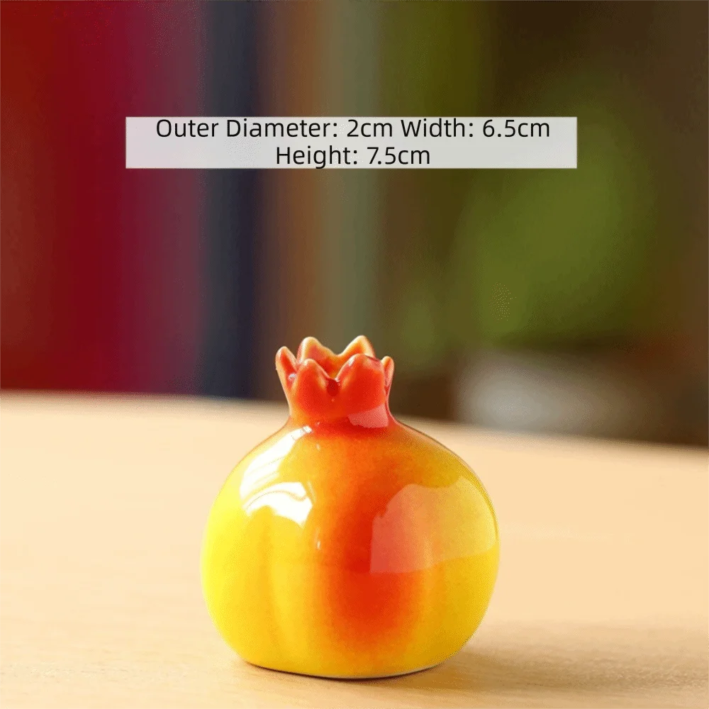Handmade Ceramic Pomegranate Vase – Tabletop Flower Vase Ceramic Tabletop Vase Richie's Yellow-S