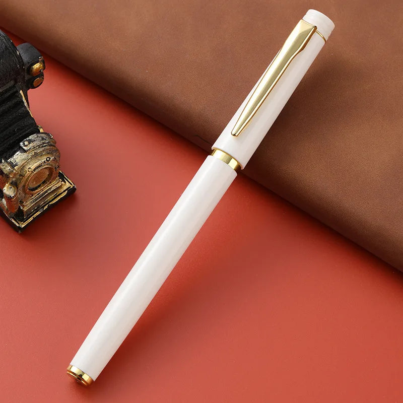White Gold Rimmed Gel Pen 0.5mm Black Ink – Office Style Gel Pen Richie's black